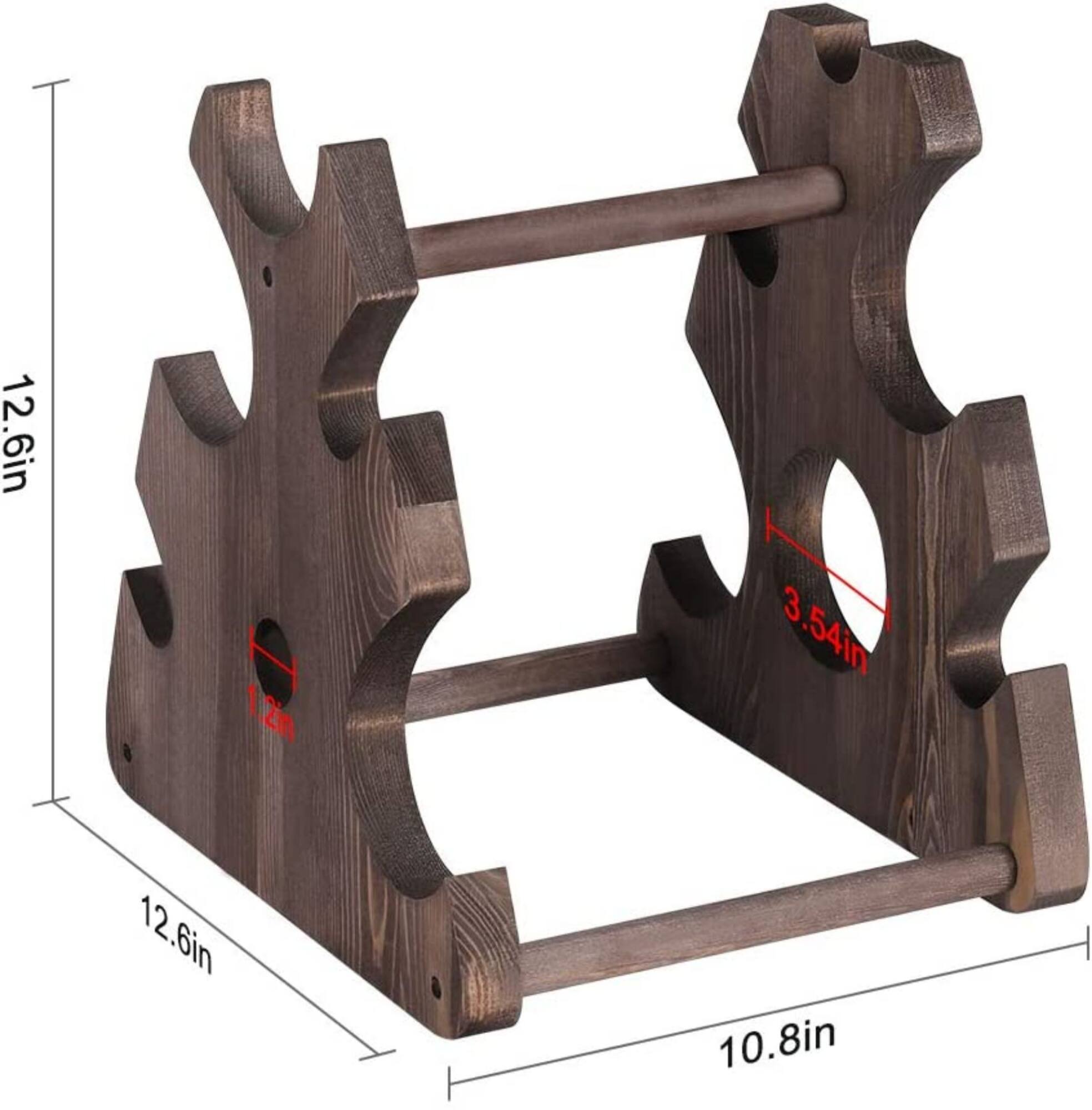 NEX™ 12.5" Brown Countertop 6-Bottle Wood Wine Rack